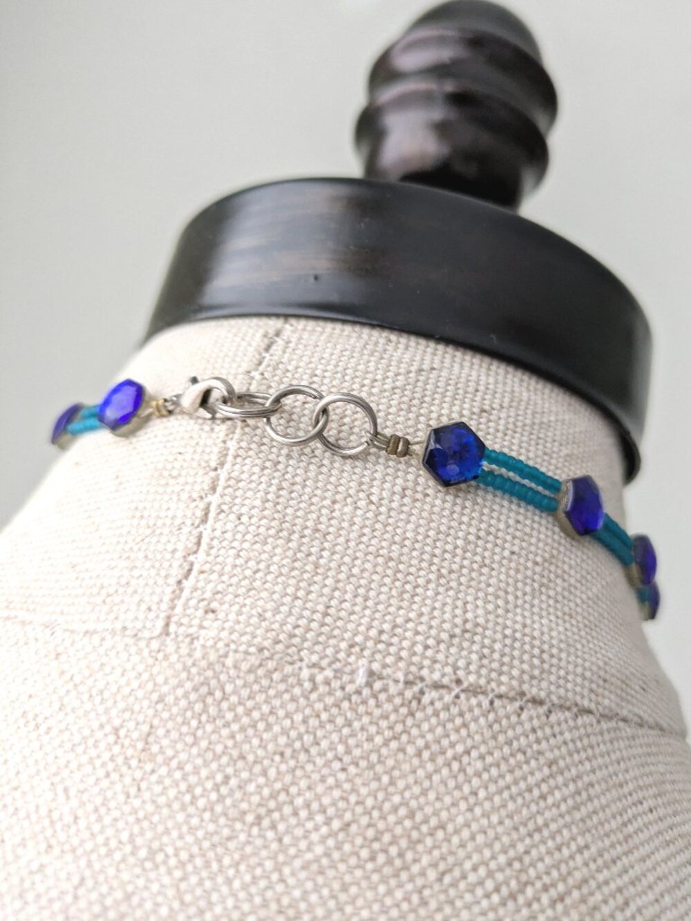 90s vtg artisan austrian bead choker neckalce - Picture 4 of 4